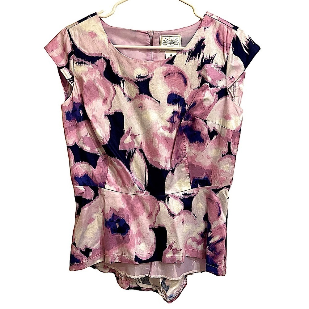 Dressed Up by Gymboree Pink Purple White Peplum Top Mommy & Me Look Size 10